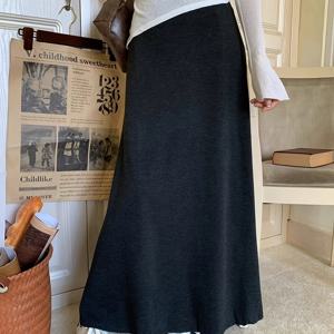 TEMU 아름다운 가을/겨울 라지 스타일 하이웨이스트 인어 스커트 신상 컬렉션, 여성용 다용도 부드럽고 편안한 롱 스커트