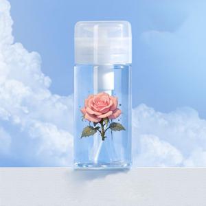 TEMU 핑크 장미 패턴이 돋보이는 컴팩트하고 편리한 펌프 병 - , 화장품, 로션 등에 완벽! | 휴대용 용기, 여행용 로션 병, 미니 펌프 디스펜서, 재사용 가능한 화장품 용기