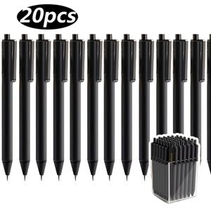 TEMU 20개 젤펜 세트 (펜케이스 포함), 블랙 & 화이트, 학생, 비즈니스, 오피스용 젤펜, 고용량 잉크펜, 블랙 & 화이트 펜홀더 믹스 앤 매치