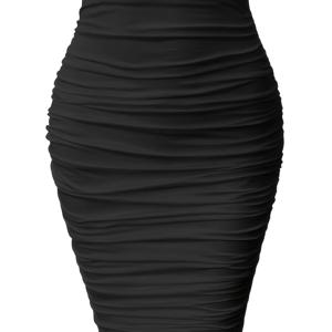TEMU 여성용 섹시 바디콘 펜슬 스커트, 플리츠 장식, 신축성 좋고 핏이 잘 맞아 캐주얼한 휴가 및 스타일리시한 외출에 완벽