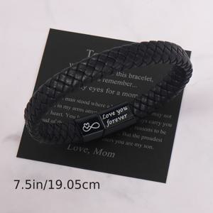 TEMU 1개 학교 가는 선물 PU 가죽 팔찌, 딸 아들 조카를 위한 엄마 아빠 선물, 학교 가는 선물, 심플한 주얼리, 데일리 스타일리시 액세서리, 클래식 기념품, 크리스마스 생일 선물로 이상적