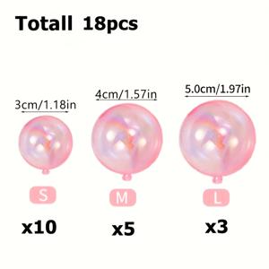 TEMU 18개 케이크 장식 볼 사이즈 혼합 세트, 대, 중, 소 3가지 사이즈 조합, 생일, 결혼식, 졸업식, 기념일 등 파티 케이크 장식용. 할로윈, 크리스마스 이벤트 & 파티 용품, 크리스마스, 새해, 발렌타인데이, 파티 이벤트용