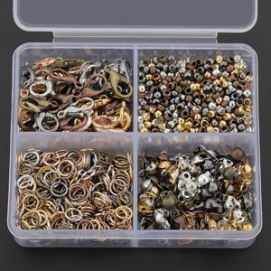 TEMU 350개입 로브스터 걸쇠/오픈 점프링/포지셔닝 비드/걸쇠 세트 (로브스터 걸쇠 50개, 점프링 100개, 포지셔닝 비드 100개, 걸쇠 100개 포함), 추가 주얼리 제작, 수제 비즈, 스페이서 비즈 제작에 사용 가능
