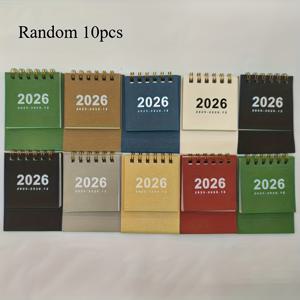 TEMU 10개입 2026 미니 데스크 캘린더 세트 - 골드 액센트가 있는 월간 플래너, 가정, 사무실, 파티, 크리스마스 및 신학기 선물용으로 적합한 컴팩트 디자인, 데스크 캘린더 세트, 사무용품, 우아한 커버 디자인, 내구성 있는 종이 재질