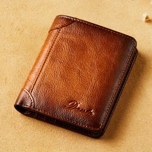TEMU 남성용 천연 가죽 RFID 지갑, 빈티지 슬림 멀티 ID 홀더, 발렌타인데이 및 크리스마스 완벽한 선물