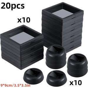 TEMU 10개 박스 + 10개 베이스 3D 투명 사각 디스플레이 스탠드 (블랙 베이스) - PE 필름 보석 보관함, 나비 표본, 메달, 보석 보관용 - 어버이날 & 독립기념일 선물, 나비 장식, 보석함에 이상적