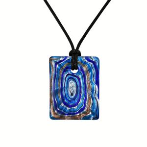 TEMU 1개 수제 - 앤티크 스타일 마블 유리 펜던트 목걸이 - 빈티지 주얼리 블랙 코드 체인, 어스리 브라운/블루/레드, 데일리 & 포멀 여성용 목걸이, 생일/기념일 선물, 캐주얼 주얼리, 아티스틱 주얼리, 장인 정신