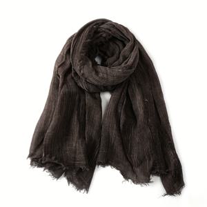 TEMU 남녀 공용 소프트 빈티지 스타일 롱 스카프, 캐주얼한 가을-겨울 디자인과 독특한 염색 효과가 특징입니다.
