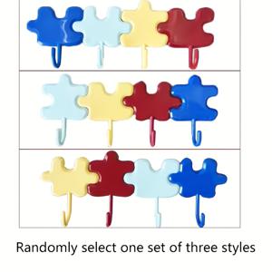 TEMU 드릴이 필요 없는 귀엽고 재미있는 퍼즐 후크. 학생 기숙사 및 가정용으로 완벽하며, 벽에 부착하기 위한 흔적 없는 접착제가 특징입니다. 옷장 및 주방에 이상적입니다.