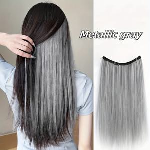 TEMU 18인치 원피스 컬러 커넥터 롱 클립 인 헤어 익스텐션 클립인 헤어 익스텐션 컬러 티켓 헤어 익스텐션 합성 헤어피스 여성용