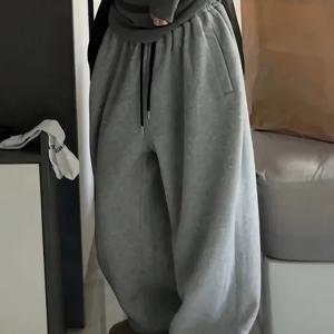 TEMU 플러스 사이즈 - 플러스 사이즈 - 롱 플러스 사이즈 패셔너블 캐주얼 드로스트링 포켓 와이드 레그 스웨트팬츠