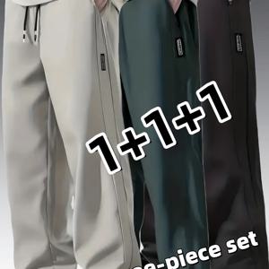 TEMU 남성용 캐주얼 팬츠 세트, 스포티한 캐주얼 패션 다용도 바지, 운동용 팬츠, 일상용 바지, 모던 캐주얼, 스타일리시한 바지, 내구성 있는 소재, 다기능 하의, 남성을 위한 이상적인 선물