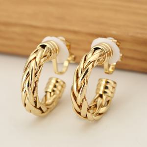 TEMU 1쌍, 유럽 및 미국 패션 - 구리 - 패셔너블하고 쉬운 모양의 남녀공용 무피어싱 패션 클립형 귀걸이, 파티룩, , 크리스마스, 할로윈룩에 적합, 선물로 적합