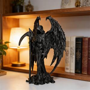 TEMU 컬렉터블 피규어, 1개 - 다크 윙스 그림 리퍼 낫 스태츄, 3D 프린팅 독특한 홈 데스크탑 장식, 휴일 선물 또는 홈/오피스/스터디 장식 액세서리로 완벽, 컬렉터블 조각품 오너먼트, 내구성 있는 PLA 소재 제작