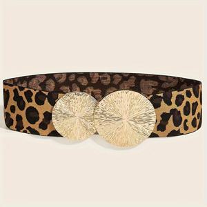 TEMU 여성용 대형 원형 프린트 탄성 허리 벨트, 코트 및 드레스를 완벽하게 꾸미세요