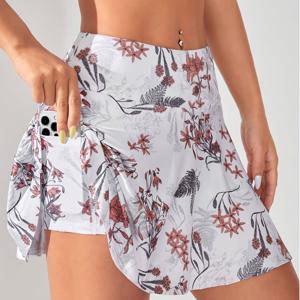 TEMU 여름용 얇은 여성 스포츠 테니스 스커트와 쇼츠 2-in-1 주머니 달린 러닝 요가 피트니스 팬츠