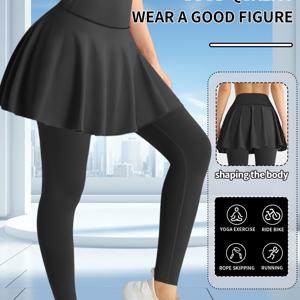 TEMU 신상 멀티펑셔널 하이웨이스트 여성 미니스커트, 2-in-1 러닝 & 테니스 스커트 언더웨어 디자인, 캐주얼 플리츠 편안한 미니스커트, 봄 여름 착용 추천