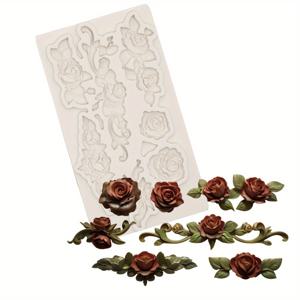 TEMU 레진 몰드, 장식 몰드, 석고 클레이 몰드, 실리콘 케이크 몰드, 레진 주방 베이킹 도구, 사탕 초콜릿 페이스트리, 폰당 몰드, 디저트 레이스 장식