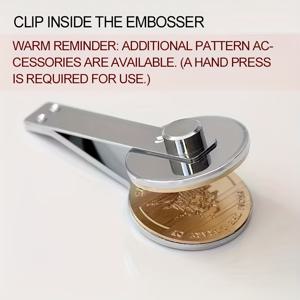 TEMU 헤비듀티 수동 스탬프 - 맞춤 로고 & 엠블럼 메이커, 원형 및 하트 다이 포함, 전기 불필요 - 웨딩 초대장, 명함, 도서관, 공예용 - 스테인리스 스틸 제작, 디스크 및 다이 제공 - 개인화된 문구류 및 문서를 위한 우아한 금속 마감, 세련된 디자인, 내구성 있는 엠보싱 기계, 소규모 비즈니스용