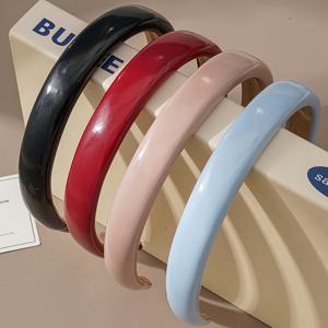 TEMU 4개 고급 가죽 얇은 엣지 헤어밴드 프렌치 스펀지 하이 스컬 탑 헤어밴드 헤어 클립 헤어 액세서리 여성 드레스 헤어웨어 주얼리 세트