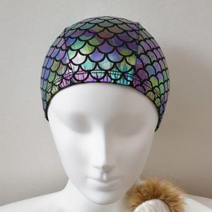 TEMU 라저 물고기 비늘 디자인의 스트리밍형 편안함, 빠른 건조 수영 모자 - 서핑 및 수상 스포츠를 위한 부드럽고 통기성 좋은 편안함