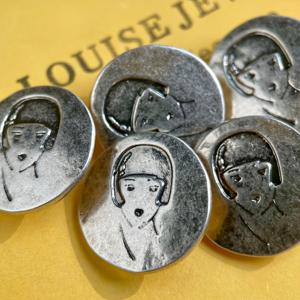 TEMU 5개 안티크 실버 여성 머리 메탈 버튼 세트 - 19mm 유니크 레트로 장식 패스너, 의류, 헤어 장식, 가방 & 홈 패브릭용, 버튼 공예 | 클래식 버튼 스타일 | 튼튼한 버튼 재질, 버튼 장식