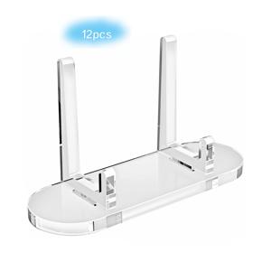 TEMU 12개입 투명 카드 진열대 - 개별 받침대가 있는 튼튼한 투명 디자인, 사무실, 소매점, 도서관에 적합 – 명함, 사진, 엽서 호환 – 공간 절약형 정리함, 플라스틱 재질