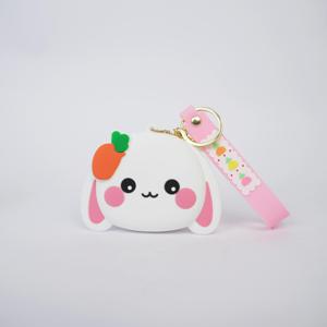 TEMU 귀여운 토끼 실리콘 동전 지갑 (키체인 포함) | 가벼운 지퍼 파우치, 동전, 열쇠, 이어폰 보관에 적합, 사랑스러운 만화 디자인, 여성 및 동물 애호가를 위한 이상적인 선물, 애완동물 액세서리