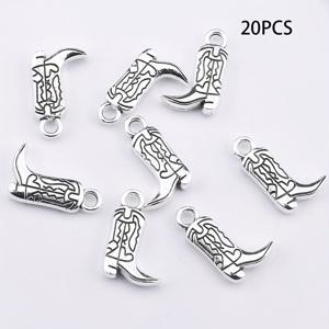 TEMU 20개 빈티지 부츠 펜던트, 합금 참 웨스턴 부츠 장식, 귀걸이, 팔찌, 목걸이, 키체인 펜던트, 지갑 및 패션 추가에 적합한 주얼리 추가. 파티 선물 및 장식에 완벽합니다.
