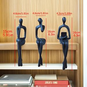 TEMU 방 장식 3개 추상 조각상 세트, 수지 미술 조각품, 유럽 스타일 탁상 장식, 가정 사무실 거실 침실 장식, 이상적인 집들이 선물