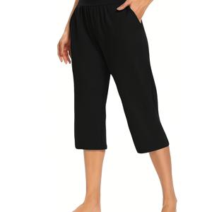 TEMU 여성 여름용 7부 바지, 스타일리시하고 캐주얼한 디자인, 가벼고 신축성 있는 원단으로 제작, 하이웨이스트 디자인으로 휴식 및 활동에 적합