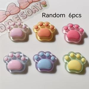 TEMU 귀여운 고양이 발자국 키캡 스티커 6개입, 키보드 키캡 장식용, 키보드에 적합