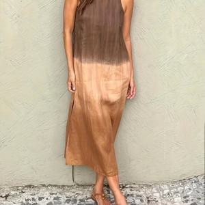 TEMU 새로운 여름 민소매 컬러 블록 원피스, 스타일리시하고 우아한 여성용 캐주얼 미디 기장 원피스