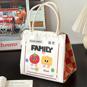 TEMU 식품 접촉 불가 - 멀티 컬러 단열 가방, 대용량 알루미늄 포일 두꺼운 핸드백, 여행, 직장, 야외 피크닉 및 모임에 적합, 휴대용 보온 토트 바스켓 (4가지 스타일)