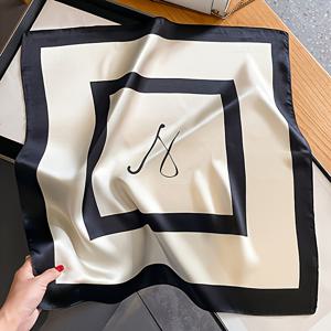 TEMU 우아한 기하학 패턴 스카프, 데일리 외출에 다용도로 활용 가능, 휴일 선물로 완벽, 스타일리시한 액세서리