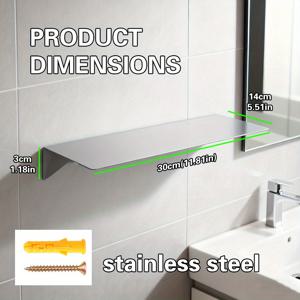 TEMU 스테인리스 스틸 벽걸이 욕실 선반 - 모던 방청 샤워 선반 (곡선/수평/수직 바), 공간절약형 코너 선반, 욕조/샤워/세면대 겸용 - 간편 설치 (공구 불필요), 타월 호환 가능