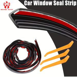 TEMU 4미터 다기능 차량 창문 실링 스트립 - 3개의 강판 포함 - 강력 방수 고무 도어 및 측면 창문 단열 스트립, 방진 및 소음 감소 차량 틈새 충전 스트립, 세단, SUV에 적합