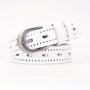 TEMU 여성용 정품 가죽 벨트 - 펀치 없는 버클, 빈티지 웨스턴 청바지 벨트, 금속 스터드 포함, 청바지 및 드레스, 스커트 호환 가능 - 일상 및 공식 의상용 - 내구성 강한 쉬운 세척 패션 액세서리, 레트로 스타일, 튼튼한 구조, 캐주얼 웨어, 드레스 액세서리, 클래식 디자인, 고품질 소재, 패션 감각 있는 여성