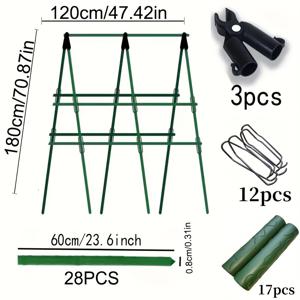 TEMU 토마토, 포도, 수초 등 등반 식물에 이상적인 튼튼한 금속 지지대 60개 세트, 온실 및 야외 정원 가꾸기에 필수적인 제품