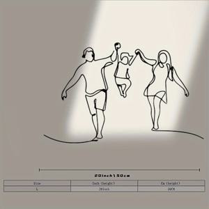 TEMU 3인 가족을 그린 메탈 벽걸이 장식품 1개입. 거실 장식에 적합하며 어버이날 선물로 좋고, 가족 테마 장식에 관심이 있는 분들에게 완벽합니다. 파우더 코팅 금속 재질.