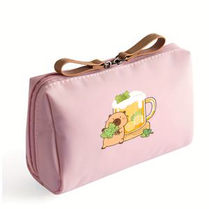 TEMU 1개 다기능 여성 메이크업 파우치, 휴대용 여행 화장품 가방, 패셔너블 카피바라 프린트 메이크업 파우치, 출장 및 여행에 이상적