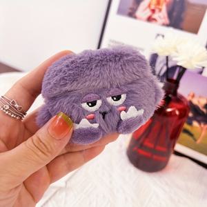 TEMU 애플 에어팟 1/2, 에어팟 프로, 에어팟 프로 2, 에어팟 3, 에어팟 4용 수면 눈 플러시 원형 이어폰 커버 보호 케이스, 가을, 겨울 시즌에 완벽