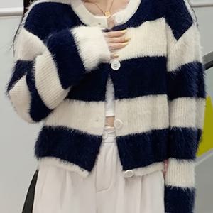 TEMU 여성용 컬러 블록 숏 가디건, 신상 가을 스타일, 한국 패션, 다용도 게으른 스타일, 긴소매 스웨터