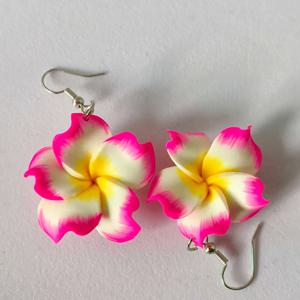 TEMU 여성을 위한 부드러운 점토 플루메리아 드롭 귀걸이, 하와이 해변 휴가에 완벽, 주얼리 추가, 생일 선물, 파티 답례품