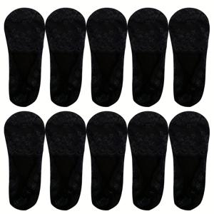 TEMU 레이스 보트 삭스 여성용 5켤레, 투명 양말, 실리콘 미끄럼 방지, 얕은 입구, 얇은 스타일, 패셔너블한 레이스, 다용도