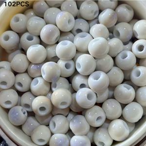 TEMU 102개 밀키 화이트 DIY 세라믹 구슬 | 수공예용 | 구슬 주얼리, 문화 창작 수공예품 및 가정 장식용으로 적합
