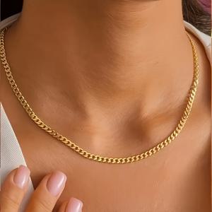 TEMU 2D 플랫 - 스테인리스 스틸 청키 체인 목걸이, 3mm 플랫 쿠바 링크 특징, 및 스트릿 스타일에 완벽, 주얼리 제작, 목걸이 및 공예 프로젝트에 적합