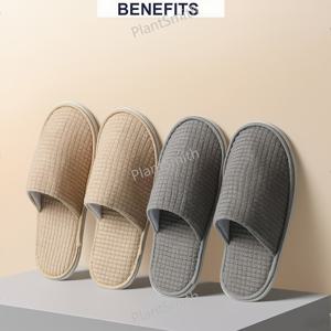 TEMU 2팩, 그레이/밀색 듀얼 컬러, 안감 + 두꺼운 EVA 밑창 | 미끄럼 방지, 내구성, 세탁기 사용 가능 | 가을과 겨울 시즌에 적합, 남성 슬리퍼/커플 슬리퍼/홈, 호텔, 게스트하우스 사용에 완벽, 식품 서비스 장비 및 용품 | 일회용 & 오래 지속 + 원 사이즈 다용도
