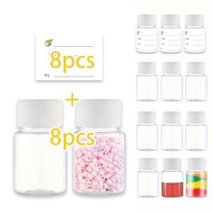 TEMU 16개 세트, 30ml, 넓은 입구 리필용 여행용 용기, 투명 플라스틱 병, 여행용 리필병, 리필용 여행용 화학 용기, 액체, 고체, 분말, 글리터, 스팽글에 적합, 스티커 포함