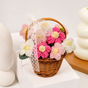 TEMU 수제 코바늘 뜨개질 꽃 1개입. 집과 자동차 장식에 완벽하며, 어버이날, 스승의 날, 생일, 결혼식 선물로 이상적입니다.